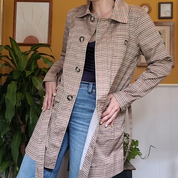 Cabi Houndstooth Trench Coat - Picture 2 of 13